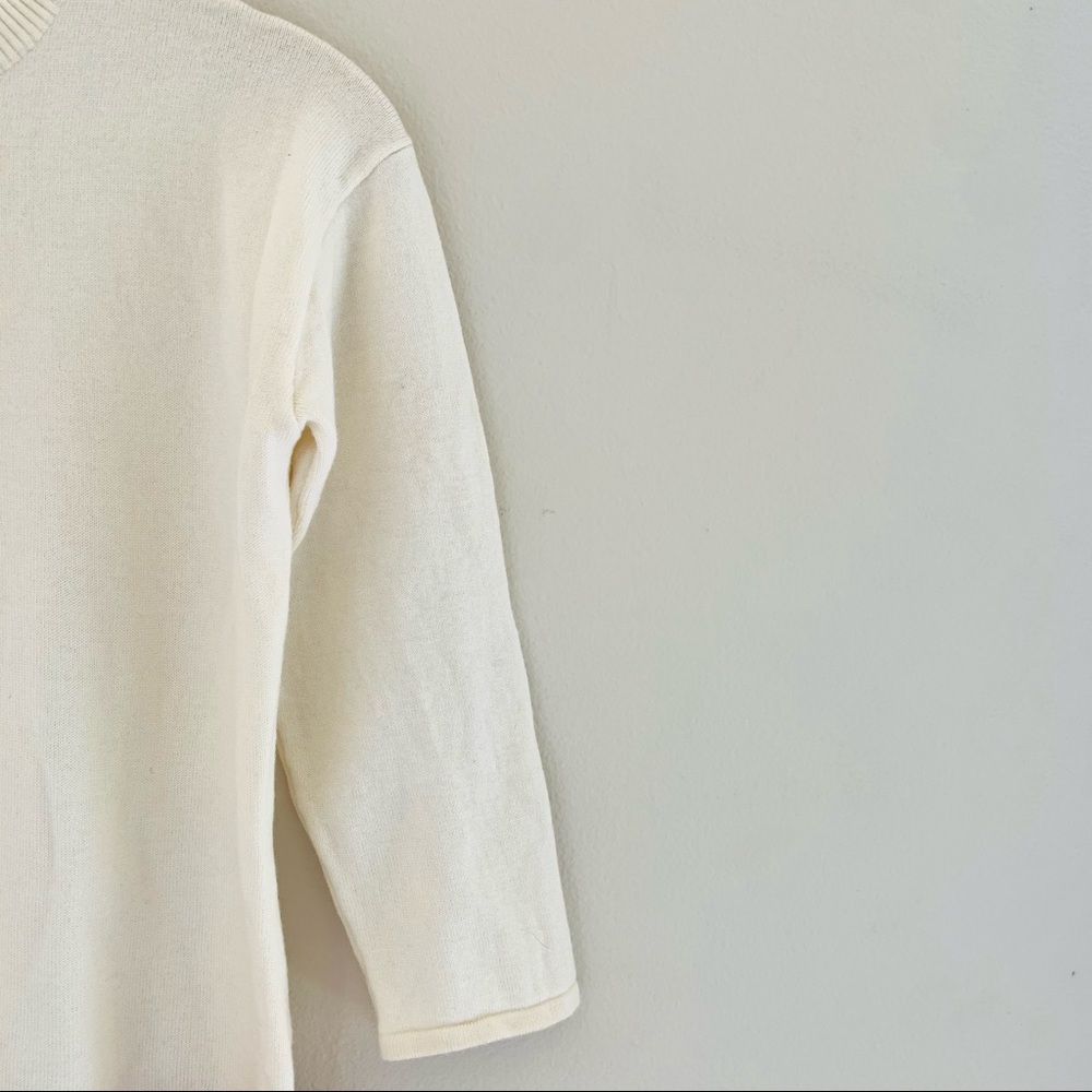 St. John // Mock Neck Color Block Wool Sweater - image 4